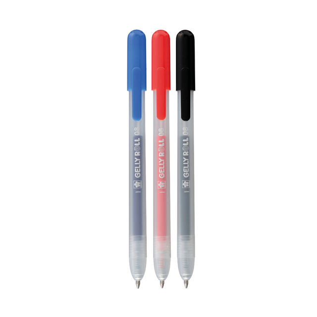 Gelschrijver Sakura Gelly Roll Classic 08 klikfunctie set à 3 kleuren