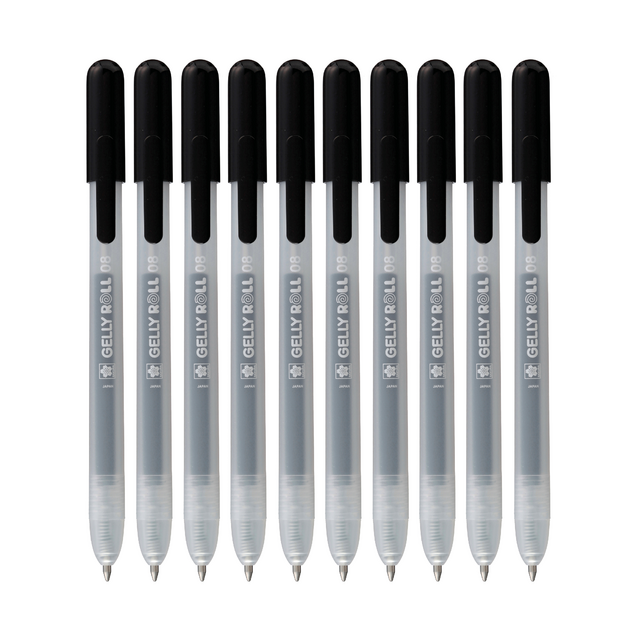 Gelschrijver Sakura Gelly Roll Classic 08 klikfunctie set à 10 stuks zwart