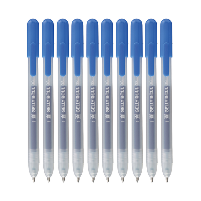 Gelschrijver Sakura Gelly Roll Classic 08 klikfunctie set à 10 stuks blauw