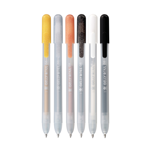 Gelschrijver Sakura Gelly Roll Special 08 klikfunctie set à 6 kleuren