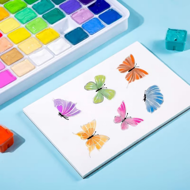 Gouache HIMI 56 kleuren 30gr inclusief neon en matellic opbergbox wit – foto 3