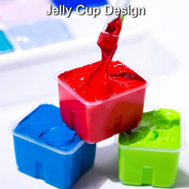 Gouache HIMI 56 kleuren 30gr inclusief neon en matellic opbergbox wit – foto 6