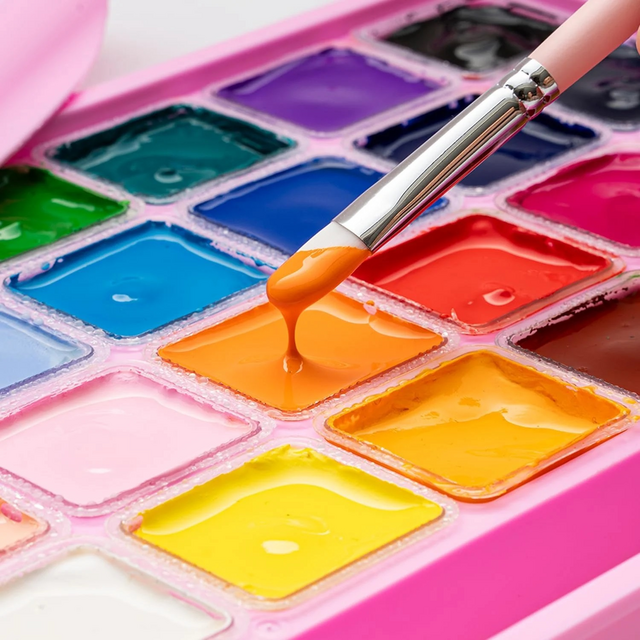 Gouache HIMI 24 kleuren 30gr opbergbox roze – foto 7