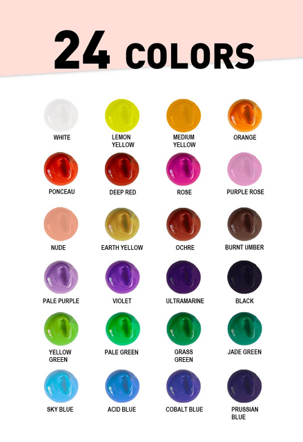 Gouache HIMI 24 kleuren 30gr opbergbox roze – foto 8