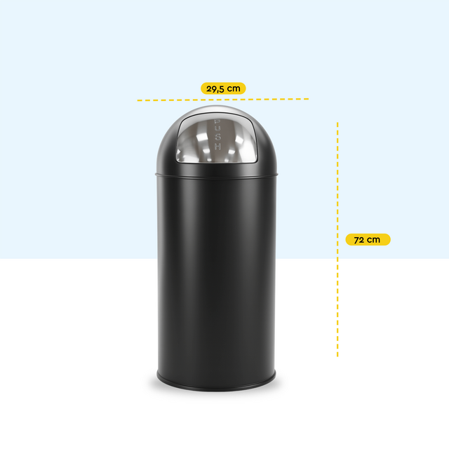 Afvalbak BRASQ Push Bin PB230+ 30 liter zwart – foto 3