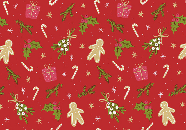 Apparaatrol Gingerbreadman rood 200mx50cm