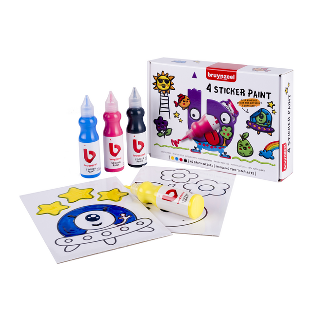 Stickerverf Bruynzeel met 2 sjablonen assorti 4 stuks – foto 2