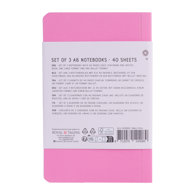 Notitieboek Bruynzeel Teens A6 set à 3 glitterkleuren – foto 6