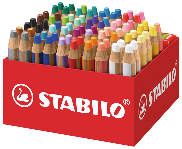 Kleurpotloden STABILO 882 woody 3 in 1 incl 4 slijpers classpack 76st – foto 2