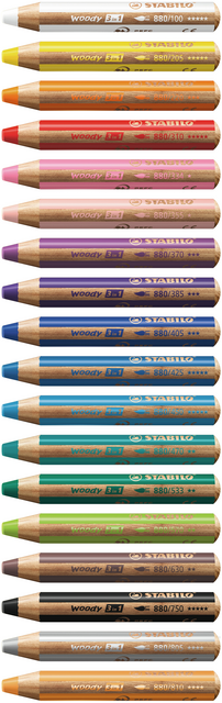 Kleurpotloden STABILO 882 woody 3 in 1 incl 4 slijpers classpack 76st – foto 4