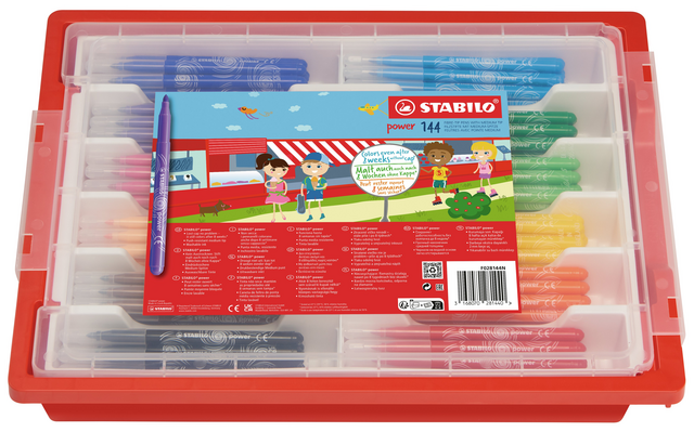 Viltstift STABILO power 280 XL assorti classpack à 144 stuks