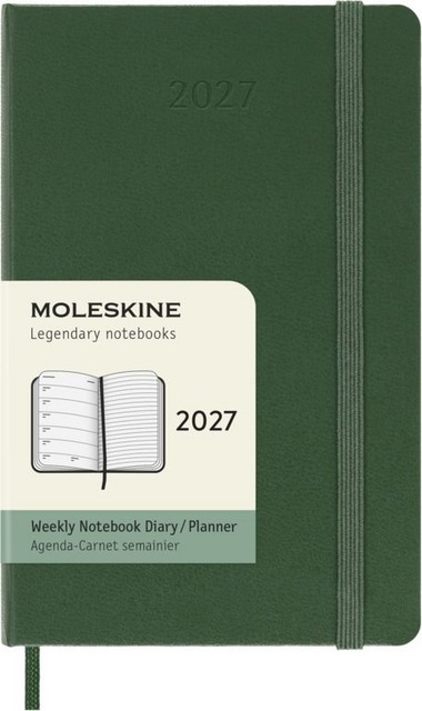 Agenda 2027 Moleskine 12M Planner Weekly 7dagen/1pagina pocket hc myrtle green