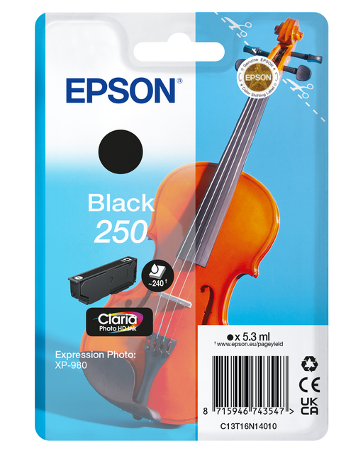 Inktcartridge Epson 250 T16N14 zwart