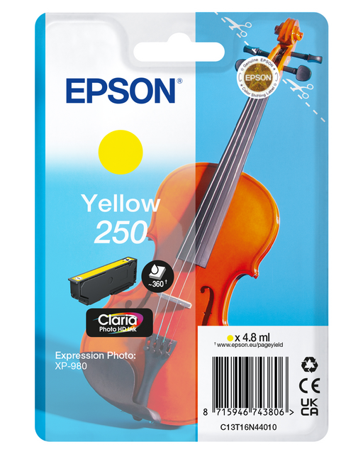 Inktcartridge Epson 250 T16N44 geel
