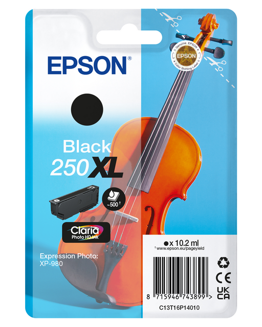 Inktcartridge Epson 250XL T16P14 zwart
