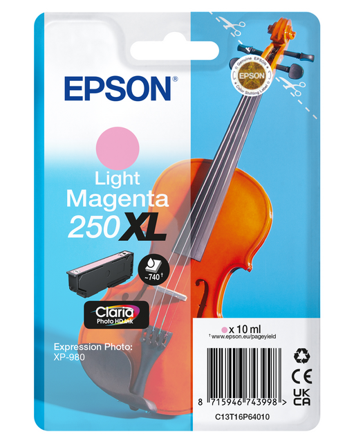 Inktcartridge Epson 250XL T16P64 licht rood