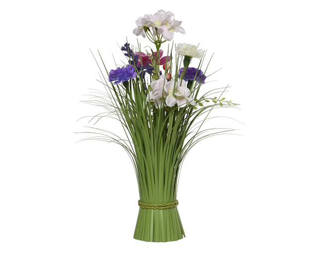 Kunstgras Everlands met bloemen assorti 40cm polyester