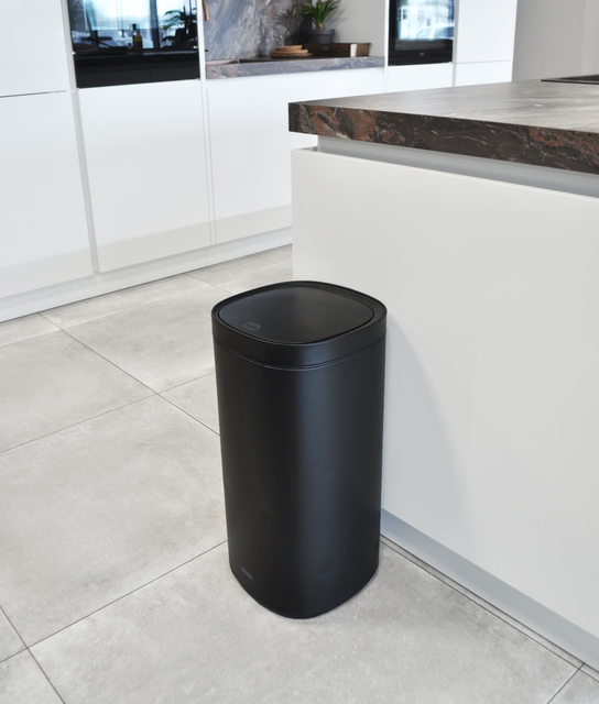 Afvalbak Desq Touch 50 liter RVS zwart – foto 4