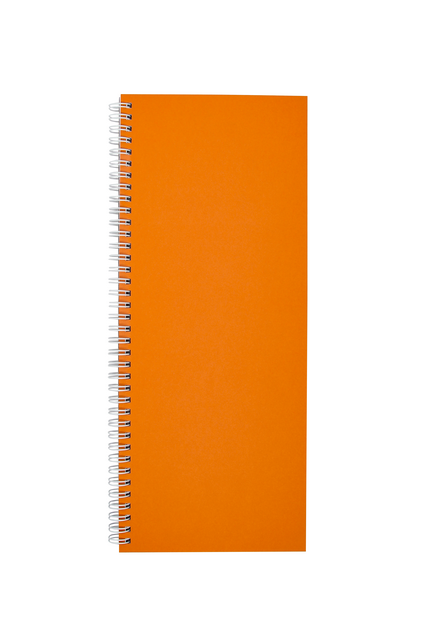 Notitieboek Quantore 135x330mm lijn 160blz 70gr spiraal oranje