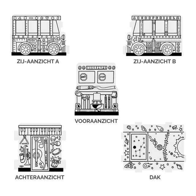 Kartonnen Speelbus Bankers Box Play inkleurbaar – foto 4