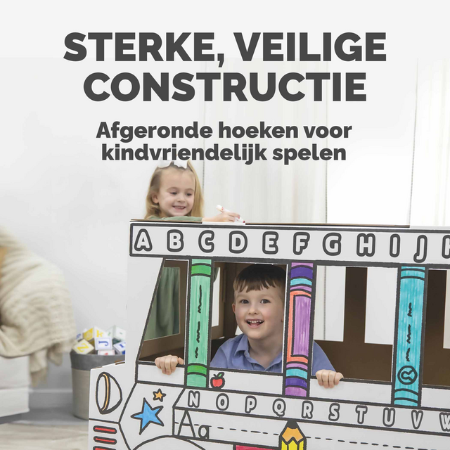 Kartonnen Speelbus Bankers Box Play inkleurbaar – foto 6