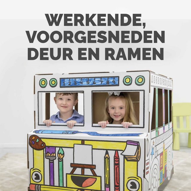 Kartonnen Speelbus Bankers Box Play inkleurbaar – foto 7