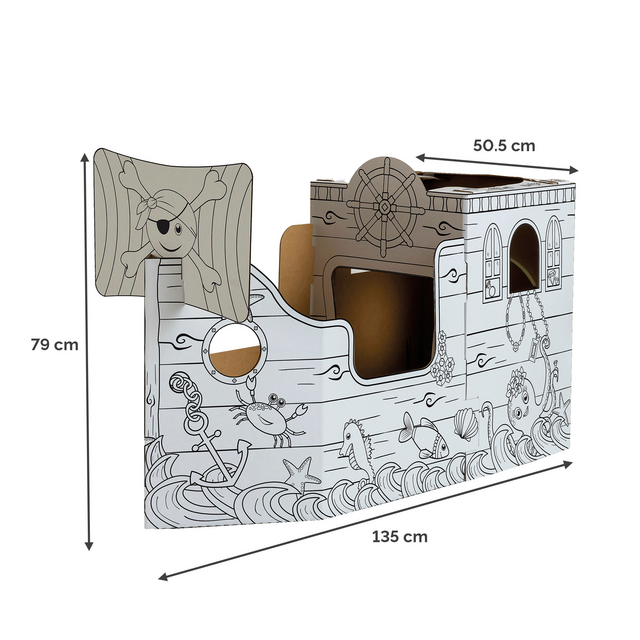 Kartonnen Piratenschip XL Bankers Box Play inkleurbaar – foto 2