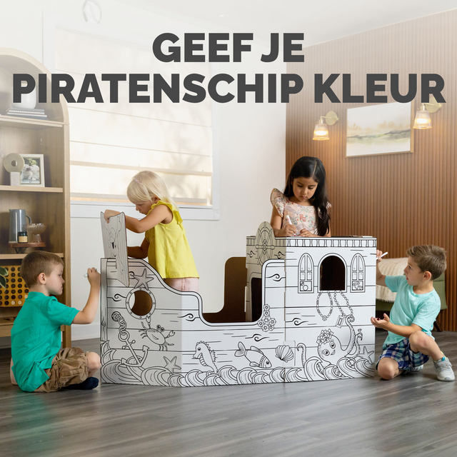 Kartonnen Piratenschip XL Bankers Box Play inkleurbaar – foto 4