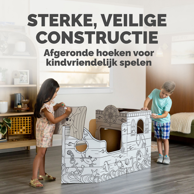 Kartonnen Piratenschip XL Bankers Box Play inkleurbaar – foto 5