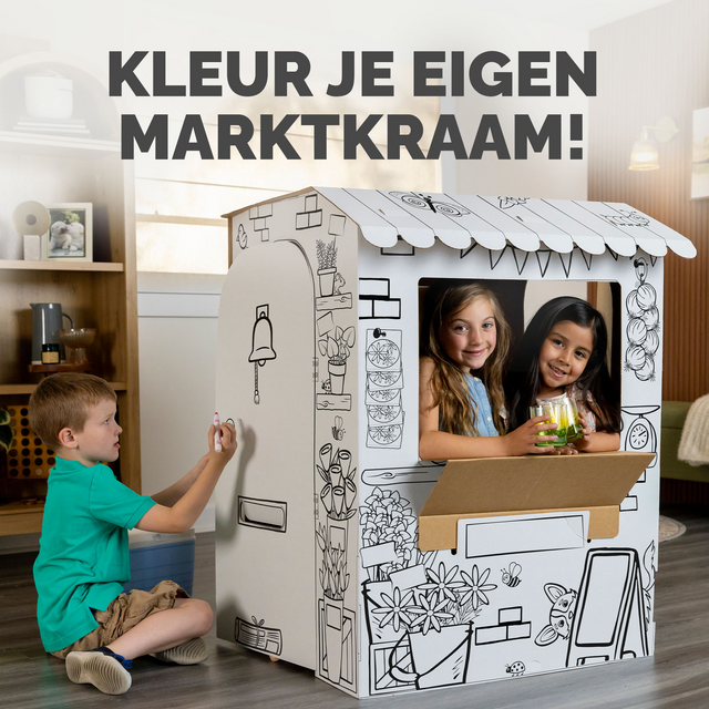 Kartonnen Marktkraam XL Bankers Box Play inkleurbaar – foto 4