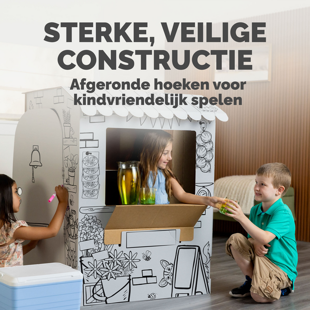 Kartonnen Marktkraam XL Bankers Box Play inkleurbaar – foto 5
