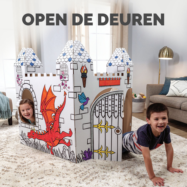 Kartonnen Kasteel XL Bankers Box Play inkleurbaar – foto 6