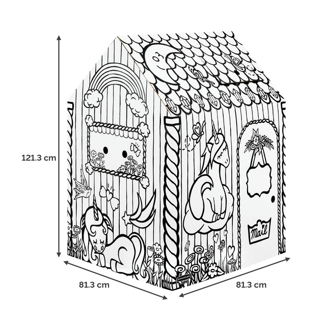 Kartonnen speelhuis XL Eenhoorn Bankers Box Play inkleurbaar – foto 2