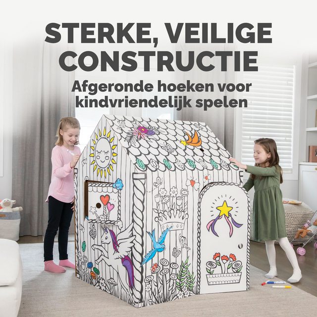 Kartonnen speelhuis XL Eenhoorn Bankers Box Play inkleurbaar – foto 5