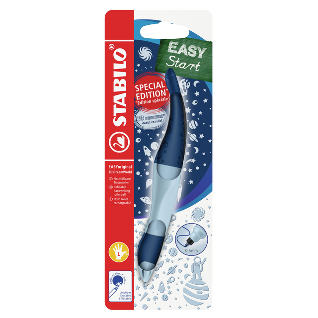 Rollerpen STABILO Easyoriginal linkshandig 3D DreamWorld medium blauw