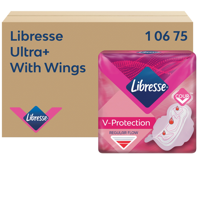 Maandverband Libresse P1 Ultra+ Regular met vleugels 150 stuks