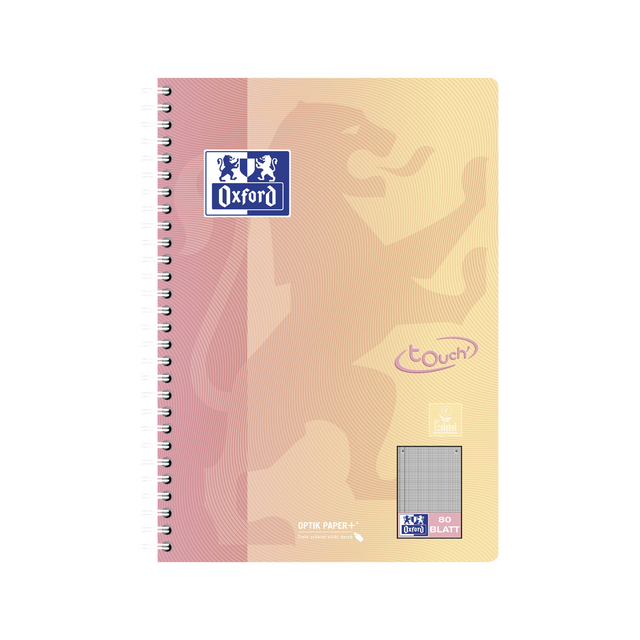 Spiraalblok Oxford Touch B5 gelijnd 160 pagina's assorti