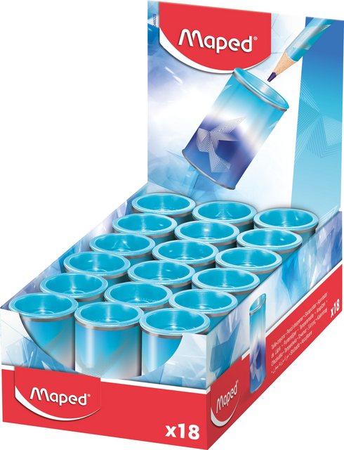 Puntenslijper Maped Arctic Vibes 1-gaats display a 18 stuks blauw