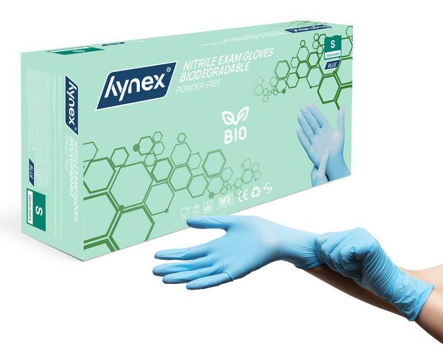 Handschoen Hynex nitril Bio S blauw 3.5gr 100 stuks
