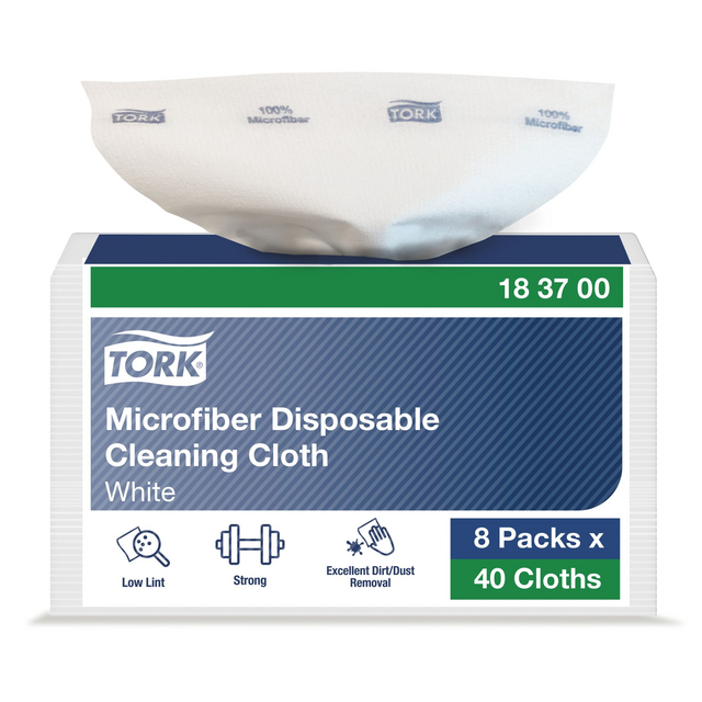 Microvezeldoek Tork Premium disposable 40 vel wit 183700 – foto 2