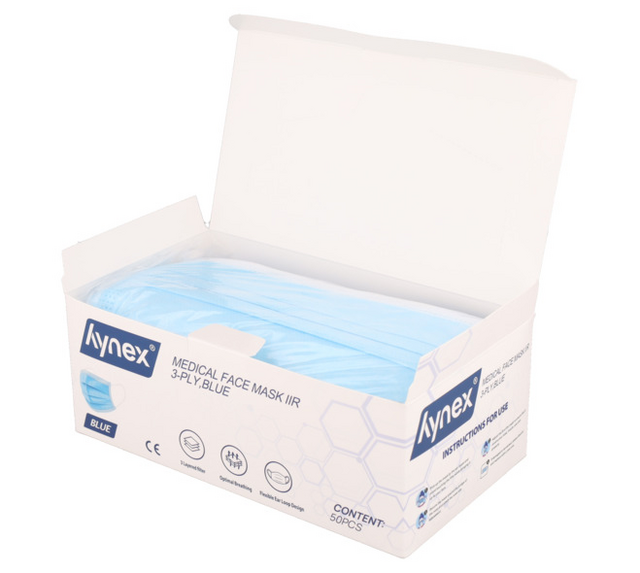 Mondmasker Hynex IIR 3-laags blauw 50 stuks