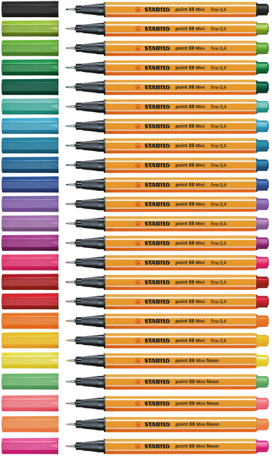 Fineliner STABILO point 88 Animal Vibes mini fijn assorti 8 stuks – foto 2