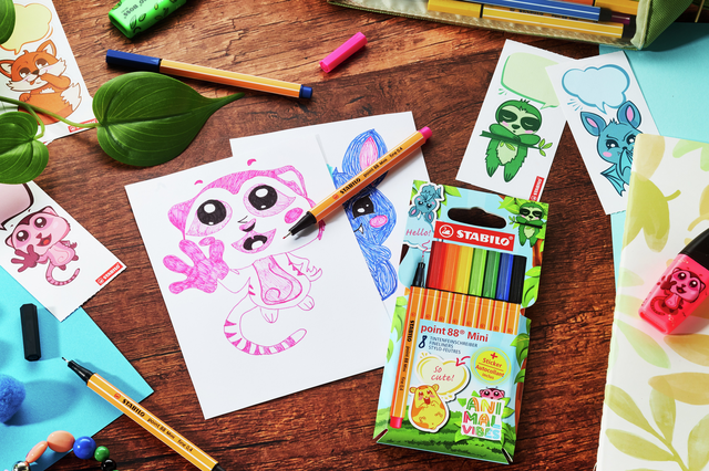 Fineliner STABILO point 88 Animal Vibes mini fijn assorti 8 stuks – foto 5