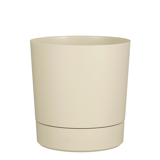 Plantenpot Mica Coco met schotel rond hoogte 29,5 Ø28 cm beige