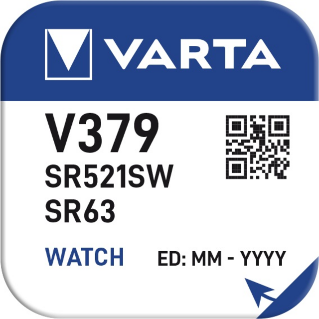 Batterij VARTA knoopcel 1x V379/SR63 zilver