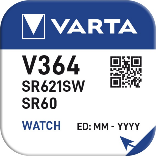 Batterij VARTA knoopcel 1x V364/SR60 zilver