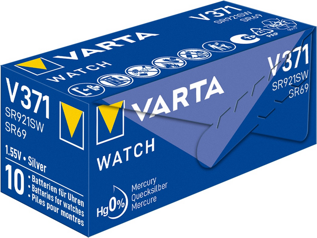 Batterij VARTA knoopcel 1x V371/SR69 zilver – foto 3