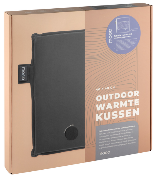Warmtekussen Mood outdoor 40x40cm grijs