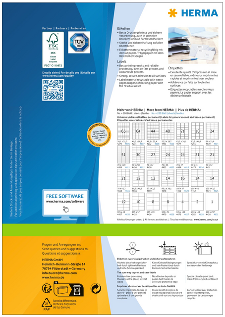 Etiket HERMA 4654 105x39mm premium wit 1400 stuks – foto 2