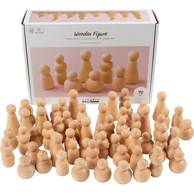 Figuurtjes Creativ Company hout doos à 90 stuks – foto 2
